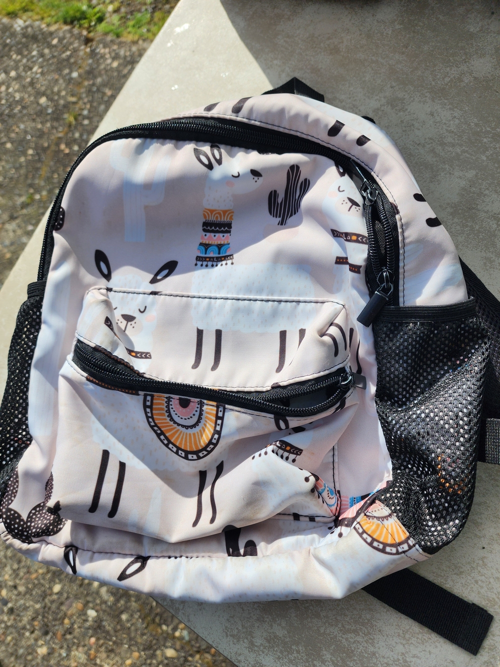 Source Unknown Kids Pink Llama Print Backpack